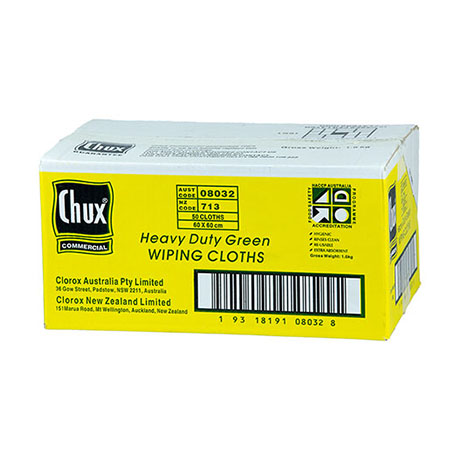 Chux® Wiping Cloths HD Green 60x60cm Box50