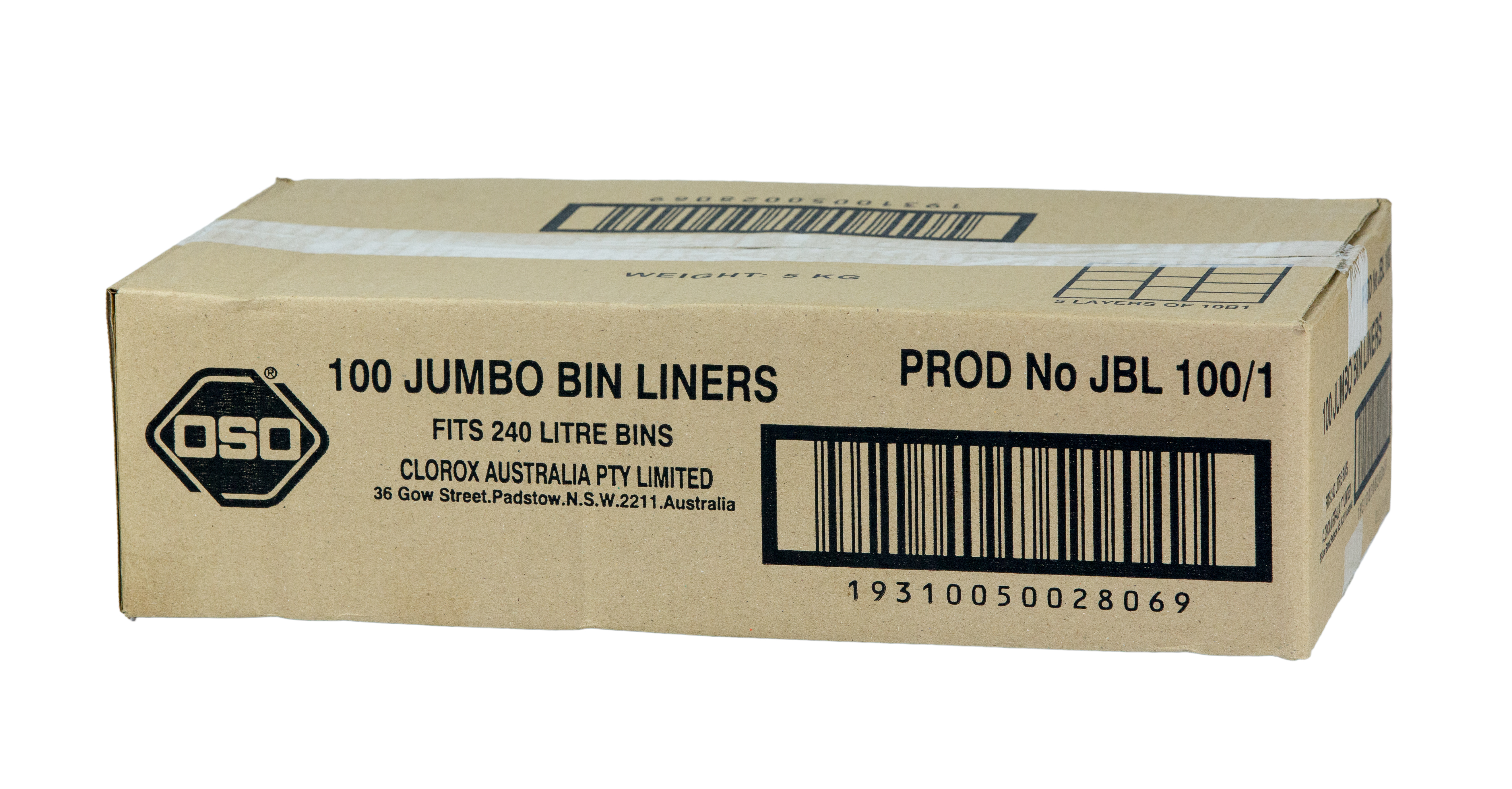 Oso® Jumbo Bin Liners 240L Box100