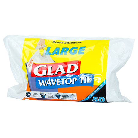 Glad® Wavetop Tie® Tidy Bags Roll Large Pk50