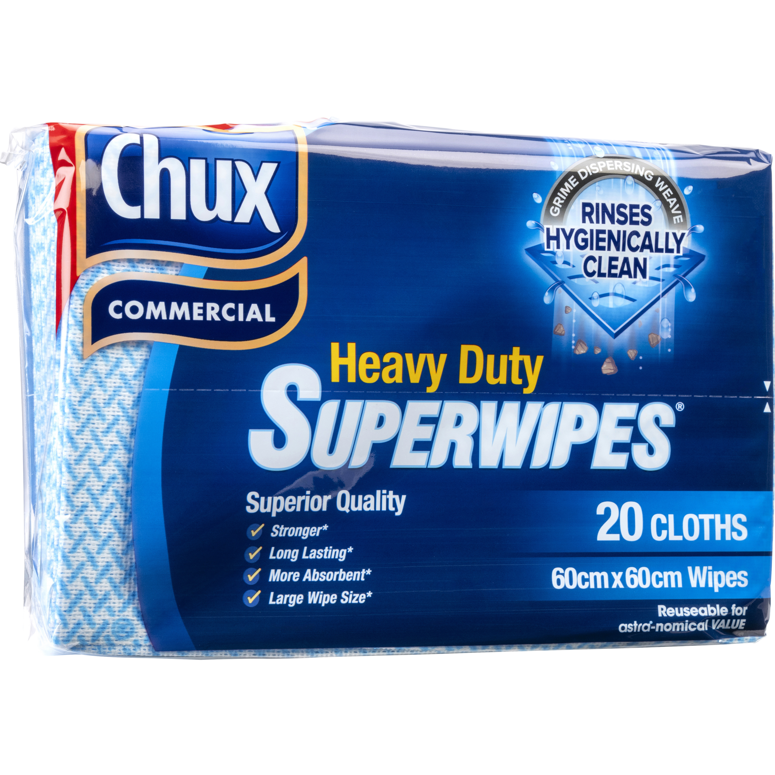 Chux® Superwipes® HD Blue 60x60cm Pk20