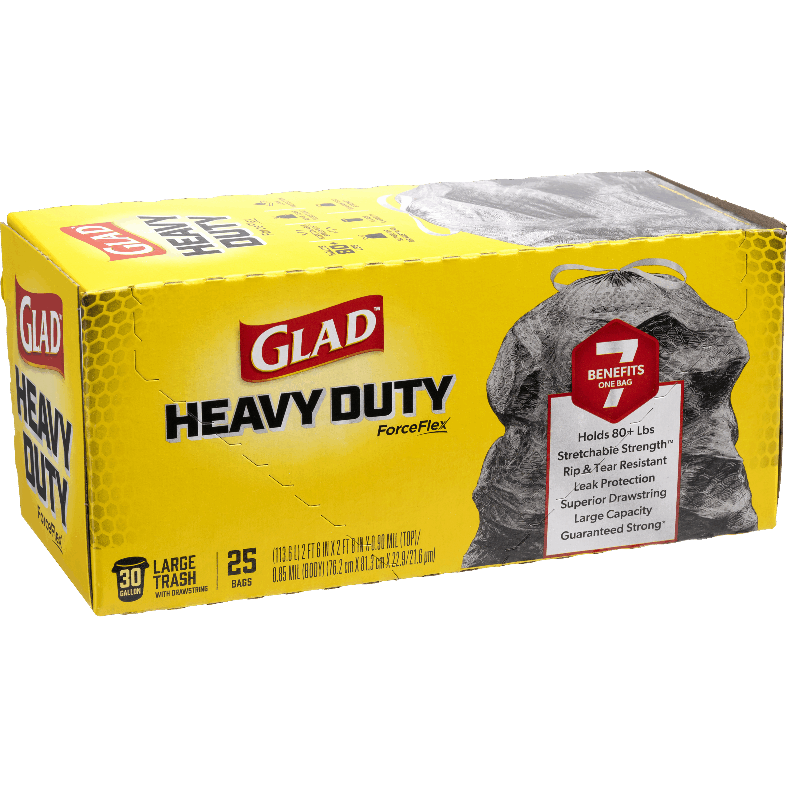 Glad® ForceFlex® Drawstring Bag 75L Pk25